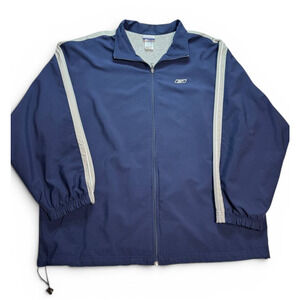 Vintage Reebok Track Jacket Men’s XXL Blue Full Zip Windbreaker Athletic
